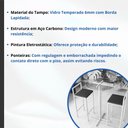 Ver imagem 3 de Conjunto Mesa Alta Bar Bistrô Redonda Vidro 2 Banquetas Confort Pinus Industrial White Don Castro De