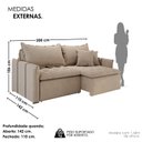 Ver imagem 3 de Sofá Cama Retrátil em Madeira Eucalipto e Linho 200cm Creta