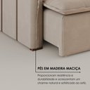 Ver mais imagens de Sofá Cama Retrátil em Madeira Eucalipto e Linho 200cm Creta Bege