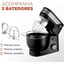 Ver mais imagens de Batedeira Planetária Mondial Premium 12 Velocidades 700w Preto/inox 127v - Bp-01p-b