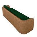 Ver imagem 5 de Sofá Living Sala de Estar Abel 240cm Bipartido Pés de Madeira Pu/veludo Caramelo/verde G33 - Gran Be