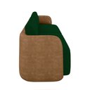 Ver imagem 7 de Sofá Living Sala de Estar Abel 240cm Bipartido Pés de Madeira Pu/veludo Caramelo/verde G33 - Gran Be