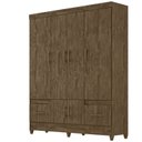 Ver imagem 4 de Guarda-Roupa Casal 6 Portas 2 Gavetas e Pés MS912 Marrom/Castanho Wood