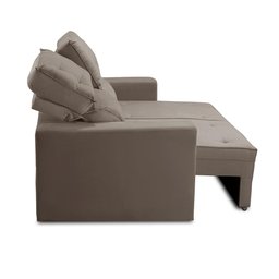 Sofá Retrátil e Reclinável 3 lugares com Molas 1,80m Lais Suede Cappuccino Adonai Estofados - 7