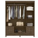 Ver imagem 3 de Guarda-Roupa Casal 6 Portas 2 Gavetas com Espelhos e Pés MS912 Marrom/Castanho Wood
