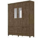 Ver imagem 6 de Guarda-Roupa Casal 6 Portas 2 Gavetas com Espelhos e Pés MS912 Marrom/Castanho Wood