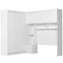 Ver imagem 2 de Guarda Roupa Casal Modulado com Cabeceira 6 Portas 5 Gavetas Florença Branco