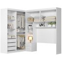 Ver imagem 4 de Guarda Roupa Casal Modulado com Cabeceira 6 Portas 5 Gavetas Florença Branco