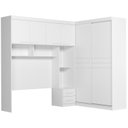 Ver mais imagens de Guarda Roupa Casal Modulado com Cabeceira 6 Portas 5 Gavetas Florença Branco