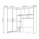 Ver imagem 3 de Guarda Roupa Casal Modulado com Cabeceira 6 Portas 5 Gavetas Florença Branco
