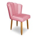 Ver imagem 2 de Cadeira Pétala Decorativa Sala Quarto Escritório Veludo Rosa - Ninho Decor