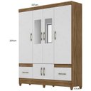 Ver imagem 3 de Guarda-Roupa Casal 6 Portas 2 Gavetas e Pés MS912 Marrom/Marrome/Branco
