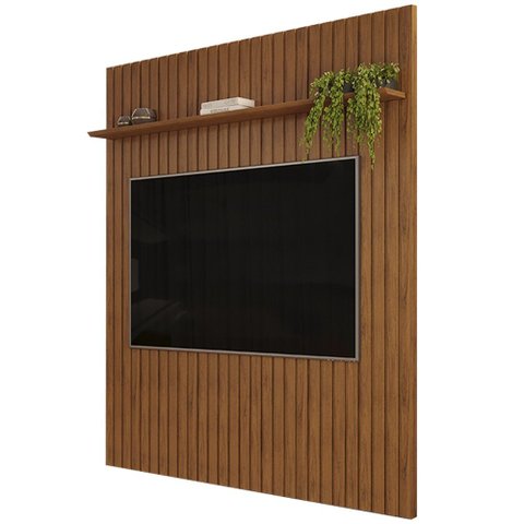 Painel para Tv 65 Polegadas Ripado 183x240cm Pratisk D04 Freijó - Mpozenato