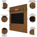 Ver imagem 3 de Painel para Tv 65 Polegadas Ripado 183x240cm Pratisk D04 Freijó - Mpozenato