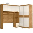 Ver imagem 6 de Guarda Roupa Casal Modulado para Box 138cm 4 Portas de Bater 2 Portas de Correr 5 Gavetas Florença Marrom/Freijó/Off