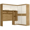 Ver imagem 2 de Guarda Roupa Casal Modulado para Box 138cm 4 Portas de Bater 2 Portas de Correr 5 Gavetas Florença Marrom/Freijó/Off