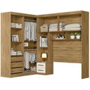 Ver imagem 5 de Guarda Roupa Casal Modulado para Box 138cm 4 Portas de Bater 2 Portas de Correr 5 Gavetas Florença Marrom/Freijó/Off