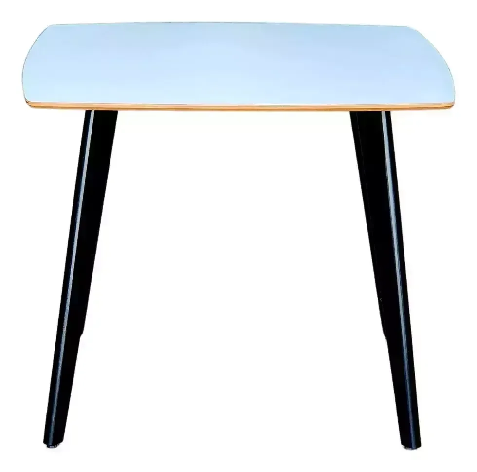 Ver imagem 3 de Mesa de Madeira Quadrada Especial 90cm Branco Pés Pretos - Dina