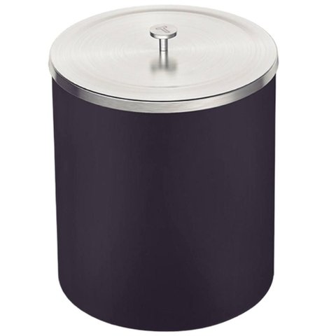 Lixeira Tramontina Útil Preta com Tampa em Aço Inox 5 Litros Redonda Cozinha Lavabo Home Office