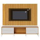 Ver imagem 1 de Rack Bancada e Painel Amalfi para Tv até 65 Polegadas com Pés de Metal Naturale Off White Colibri