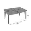 Ver imagem 2 de Mesa de Sala Jantar Mira Madeira Maciça c/ Tampo Madeirado c/ Vidro 170x90cm Carvalho/Off White -