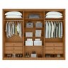 Conjunto de Guarda-roupa Casal Leder 6 Portas e Cômoda 8 Gavetas 150x95cm Leder  - 3