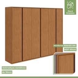 Conjunto de Guarda-roupa Casal Leder 6 Portas e Cômoda 8 Gavetas 150x95cm Leder  - 8