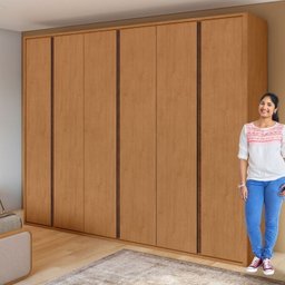 Conjunto de Guarda-roupa Casal Leder 6 Portas e Cômoda 8 Gavetas 150x95cm Leder  - 6