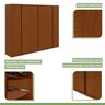 Conjunto de Guarda-roupa Casal Leder 6 Portas e Cômoda 8 Gavetas 150x95cm Leder  - 12