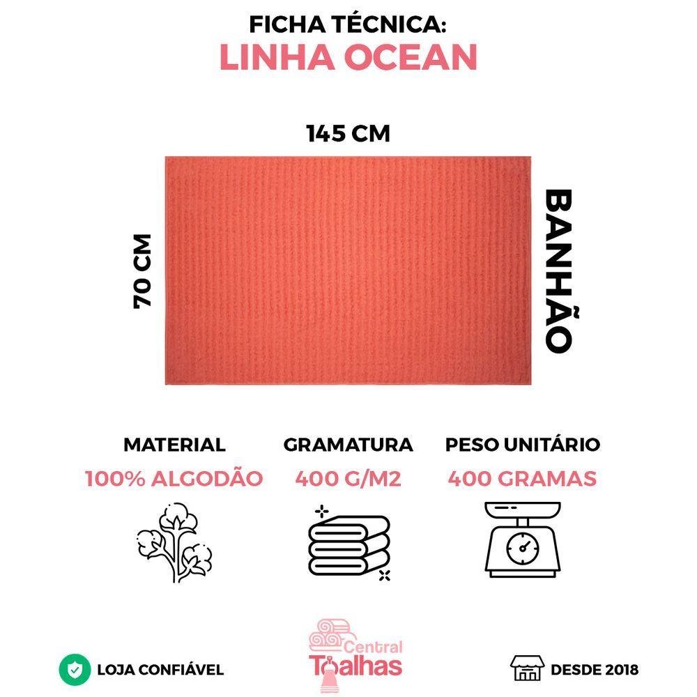 Kit 4 Toalhas Banhão Gigante Super Absorção Macia - Ocean - Kit 7 - 2