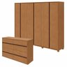Conjunto de Guarda-roupa Casal Leder 6 Portas com Pés e Cômoda 8 Gavetas 150x95cm Leder  - 1