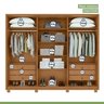 Conjunto de Guarda-roupa Casal Leder 6 Portas com Pés e Cômoda 8 Gavetas 150x95cm Leder  - 9