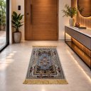 Ver imagem 1 de Tapete Persa Royal Cinza 50x85cm Fio Acetinado - Ideal para Quarto e Sala