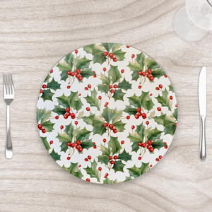 Capa para Sousplat 35cm Natal Azevinhos - sem Base - Kit com 2