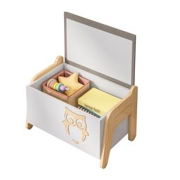 Baú Corujinha de Madeira Maciça e Mdf Casatema - 4
