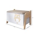 Ver imagem 3 de Baú Corujinha de Madeira Maciça e MDF Casatema MadeiraOriginals Branco/Marrom