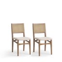Ver imagem 5 de Conjunto Sala de Jantar Serena com Mesa e 4 Cadeiras com Encosto em Tela Marrom/Nogueira/Bege