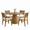 Ver imagem 2 de Conjunto Sala de Jantar Serena com Mesa e 4 Cadeiras com Encosto em Tela