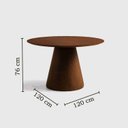 Ver imagem 3 de Conjunto Sala de Jantar Serena com Mesa e 4 Cadeiras com Encosto em Tela Marrom/Nogueira/Bege