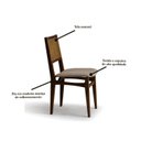 Ver imagem 6 de Conjunto Sala de Jantar Serena com Mesa e 4 Cadeiras com Encosto em Tela Marrom/Nogueira/Bege