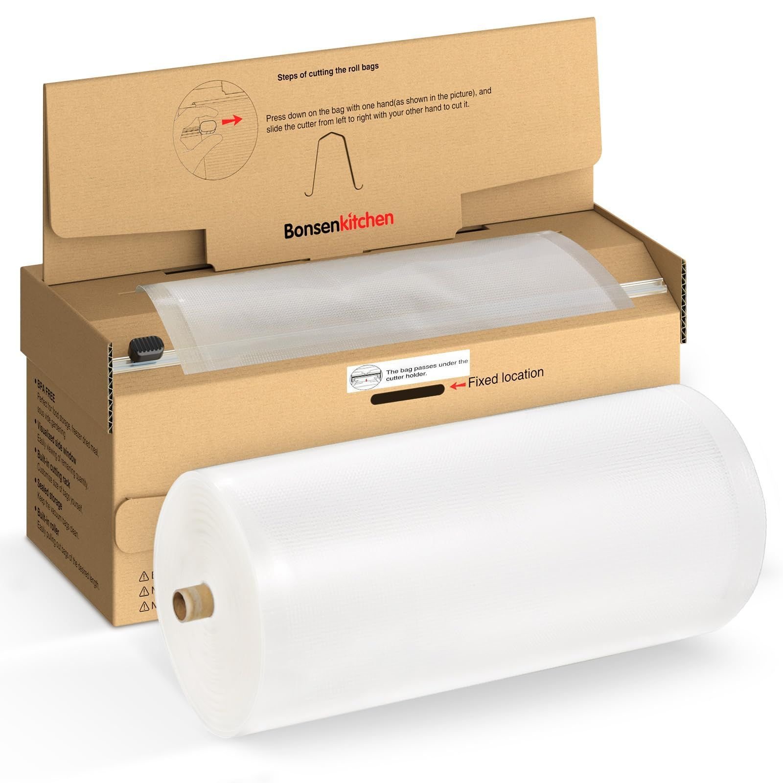 Rolo para Seladora a Vácuo Bonsenkitchen 20cm X 45m, Bpa-free, com Cortador - 1