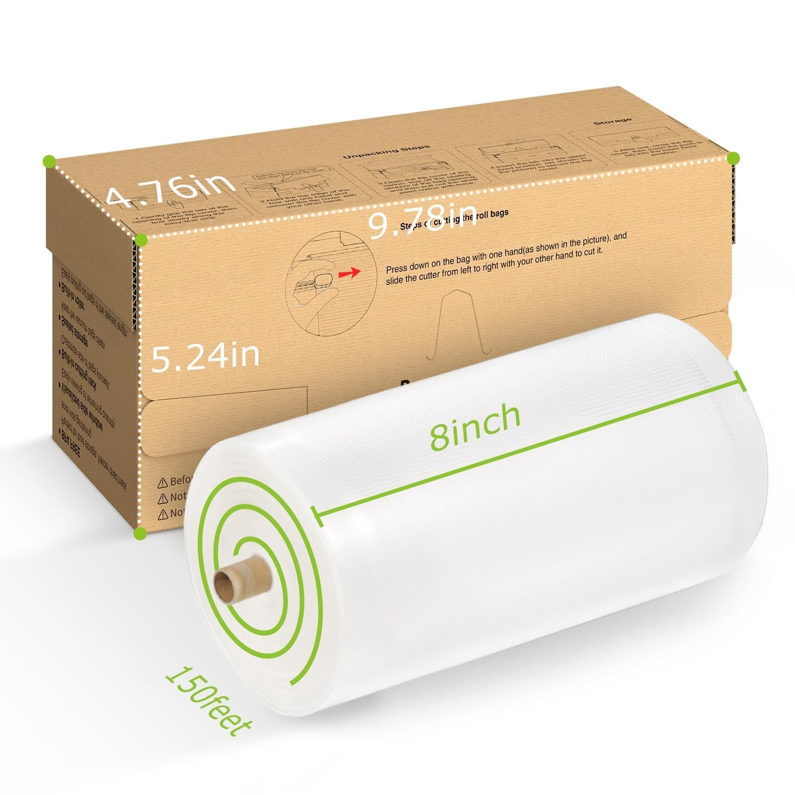 Rolo para Seladora a Vácuo Bonsenkitchen 20cm X 45m, Bpa-free, com Cortador - 7
