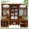 Conjunto de Guarda-roupa Casal Leder 6 Portas com Pés e Cômoda 8 Gavetas 150x95cm Leder  - 6