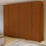 Conjunto de Guarda-roupa Casal Leder 6 Portas com Pés e Cômoda 8 Gavetas 150x95cm Leder  - 2