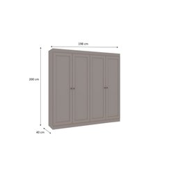 Guarda Roupas Casal 4 Portas Provençal 2 Gavetas Ele e Ela Europa - 4