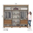Ver imagem 3 de Guarda-Roupa Casal 6 Portas 4 Gavetas com Espelho Norton Marrom/Nature/Off White