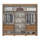 Ver imagem 4 de Guarda-Roupa Casal 6 Portas 4 Gavetas com Espelho Norton Marrom/Nature/Off White