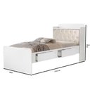 Ver imagem 3 de Cama Solteiro com Baú 2 Gavetas Tamires Branco/Bege