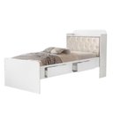 Ver imagem 2 de Cama Solteiro com Baú 2 Gavetas Tamires Branco/Bege