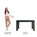 Ver imagem 3 de Mesa Madesa Retangular Tampo de Madeira 5231 Preto Cor:Preto